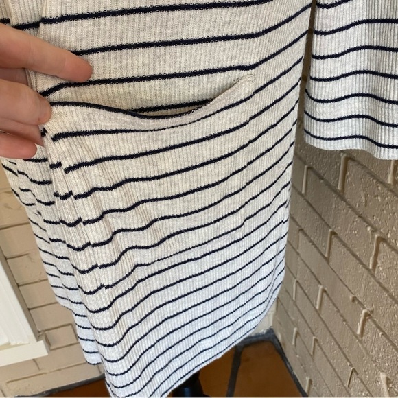 Fresh Produce Womens Sweater XL Moonlight Blue Seabrook Striped Cardigan Stretch - Picture 2 of 8